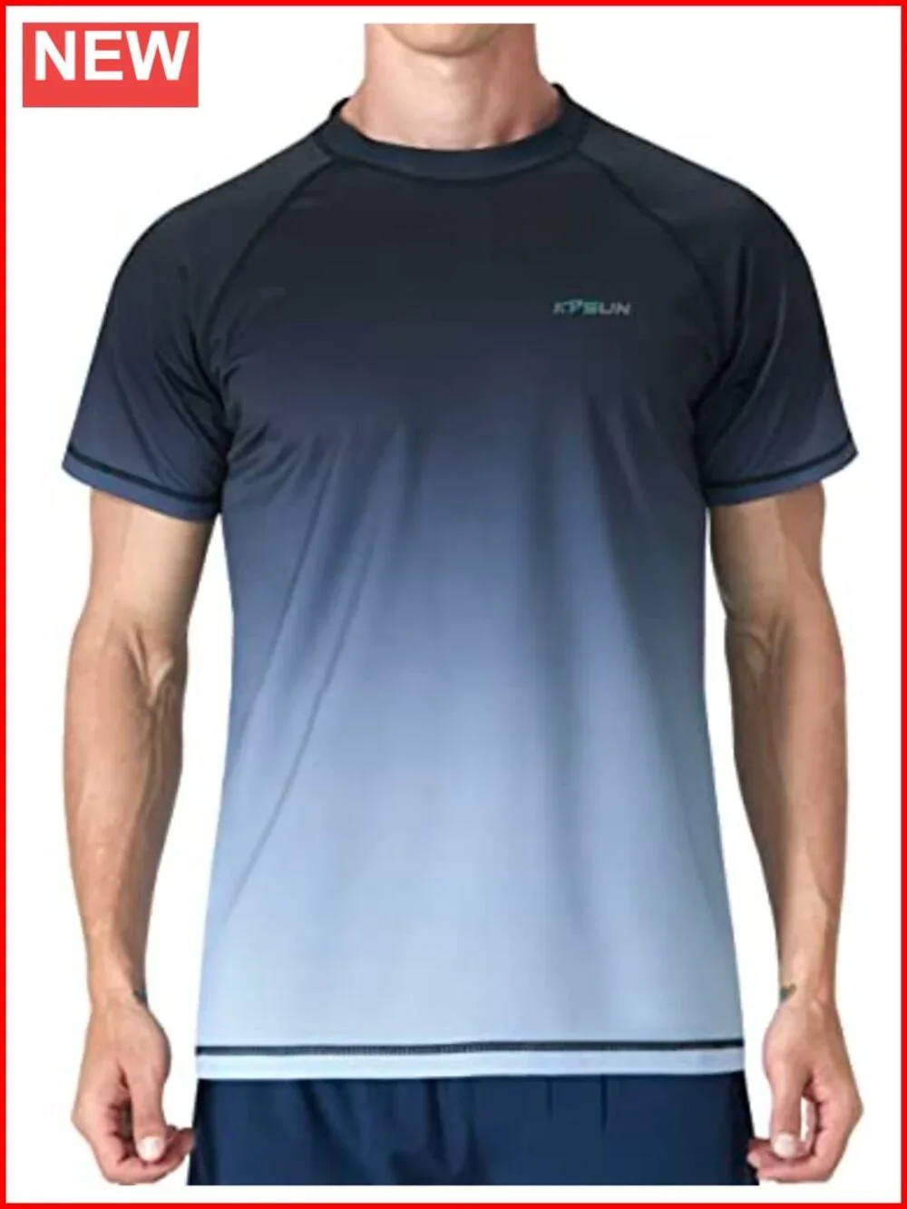 Men's UPF 50+ Rash Guard Swim Shirt Quick Dry 4-Way Stretch UV Protection